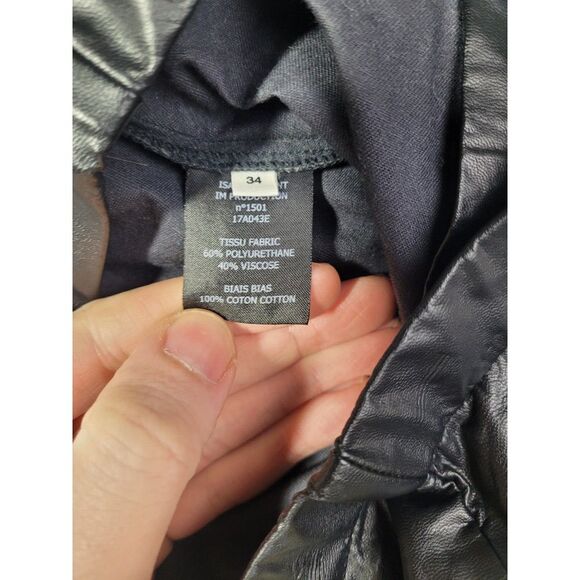 Isabel Marant Etoile Pants Womens 24 x 29 (Actual) Black Faux-Leather Skinny - Picture 4 of 8